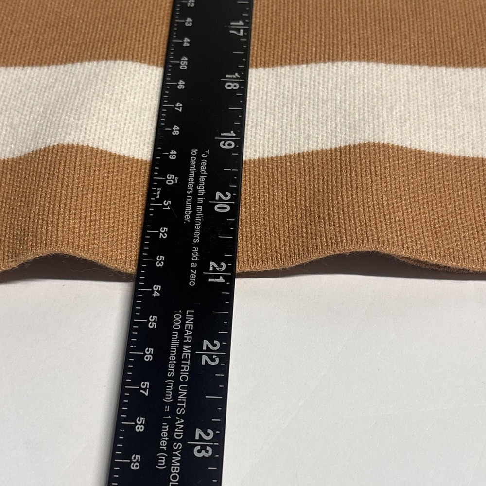Maeve Anthropologie Sweater Womens XXS Beige Stripe Mock Neck Knit Pullover - Picture 12 of 14